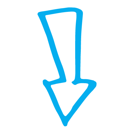 Icon: a light blue outline of an arrow pointing down.